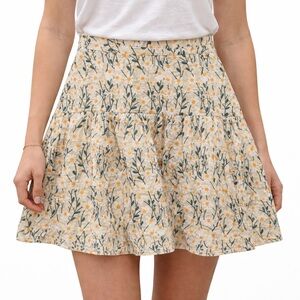 Avec Les Filles floral a-line embroidered mini skirt